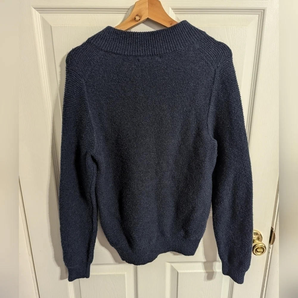 Marine Layer Mens Small Sweater Wool Blue V Neck Pullover Top